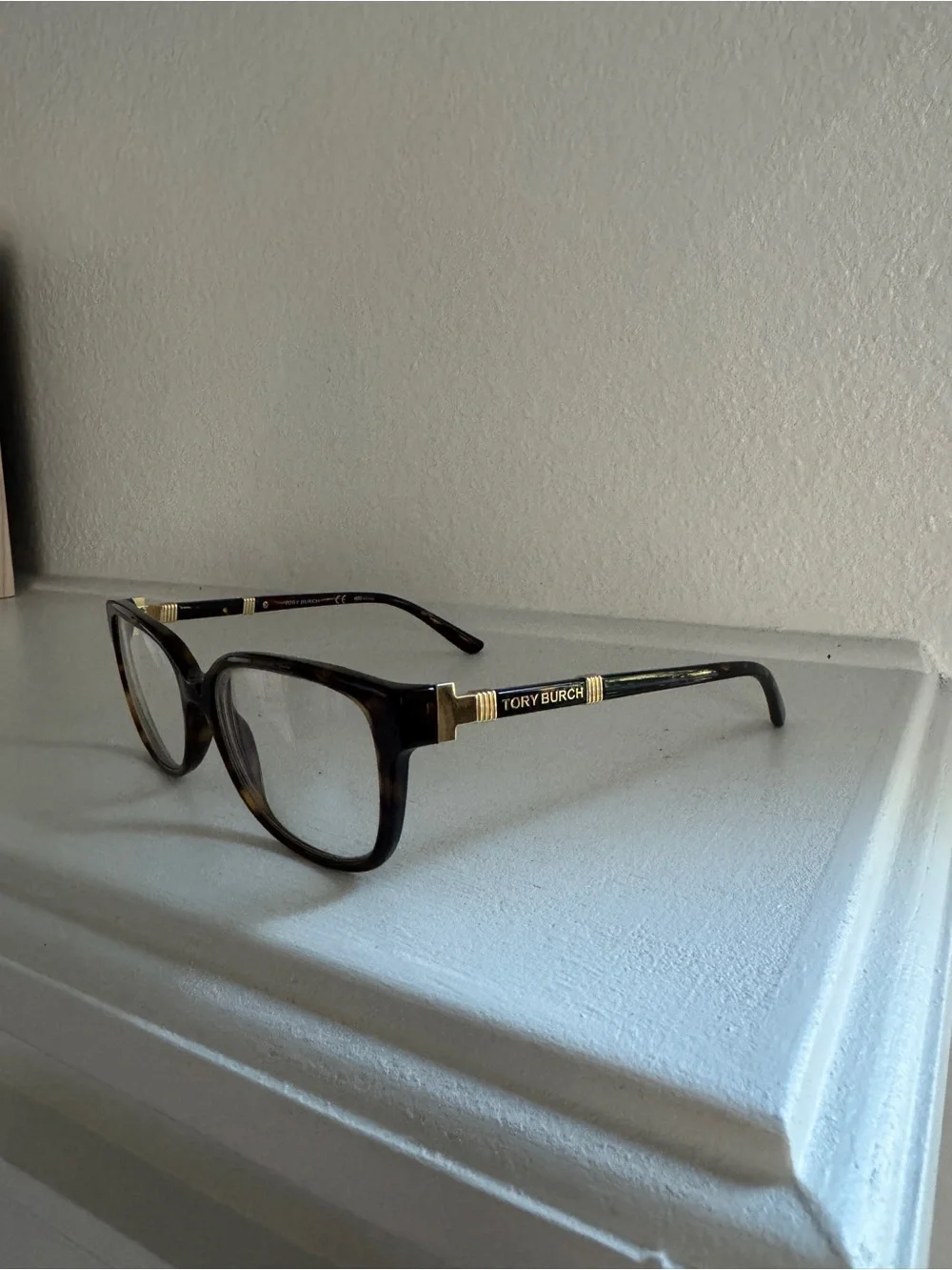 Tory Burch Tortoiseshell Optical Glasses with Gold Accents
